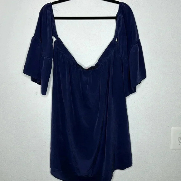 Lilly Pulitzer Sanilla blue off shoulder XL silk dress - Picture 4 of 6